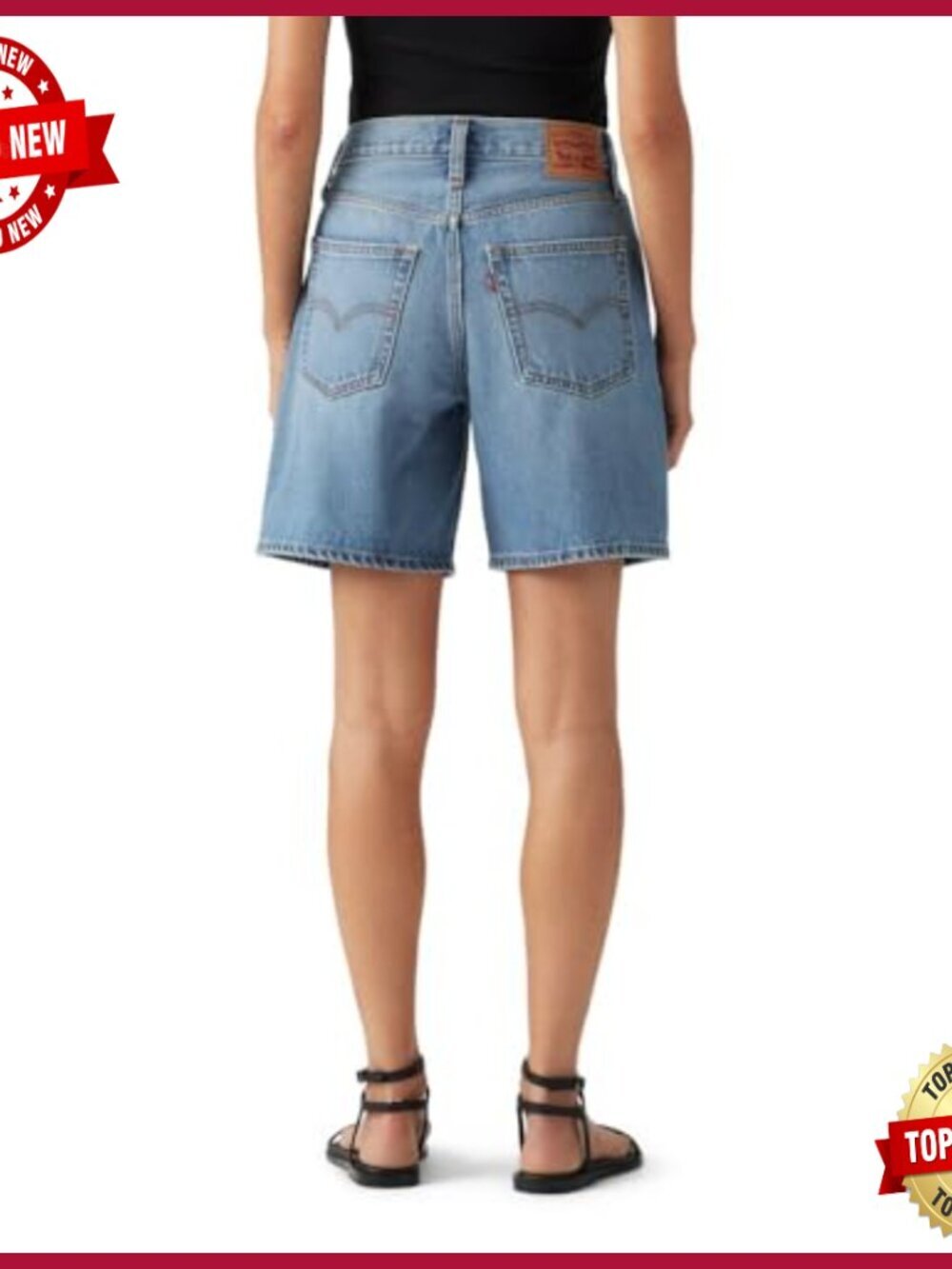 Vintage-Inspired Mid Rise Denim Shorts with 7" Inseam - Picture 2 of 3